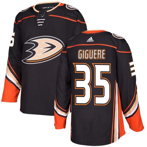 Adidas Men Anaheim Ducks 35 Jean-Sebastien Giguere Black Home Authentic Stitched NHL Jersey